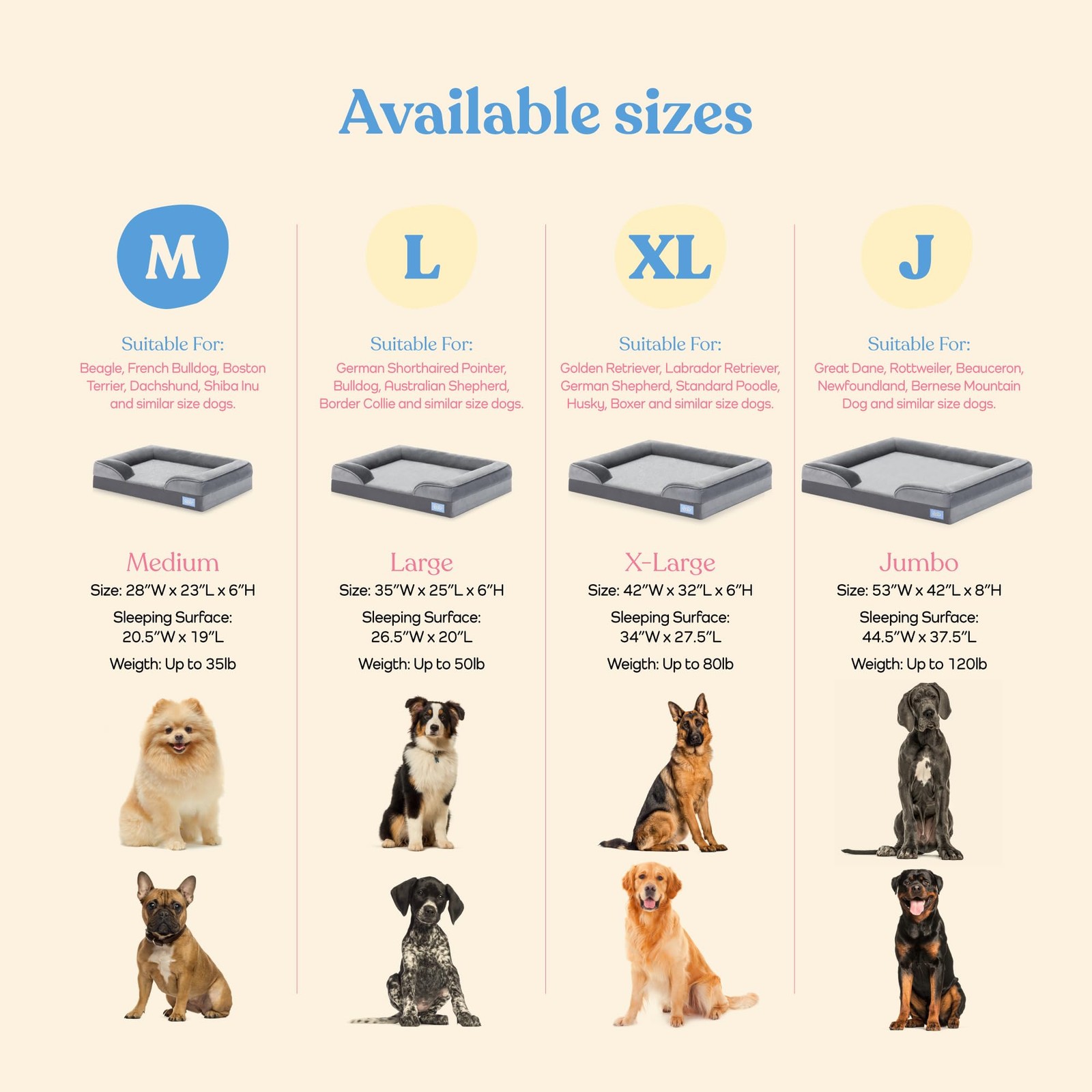 Orthopedic Sofa Dog Bed - Ultra Comfortable Beds for Medium Medium, Gray