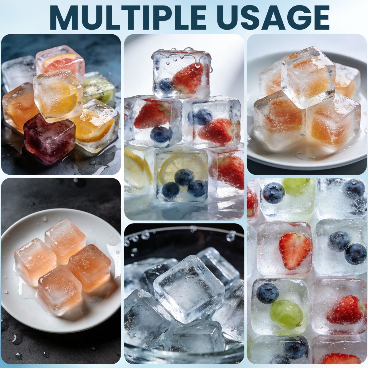 Round Square Ice Cube Ball Maker Tray Silicone Sphere Mold Bar Whiskey Cocktails