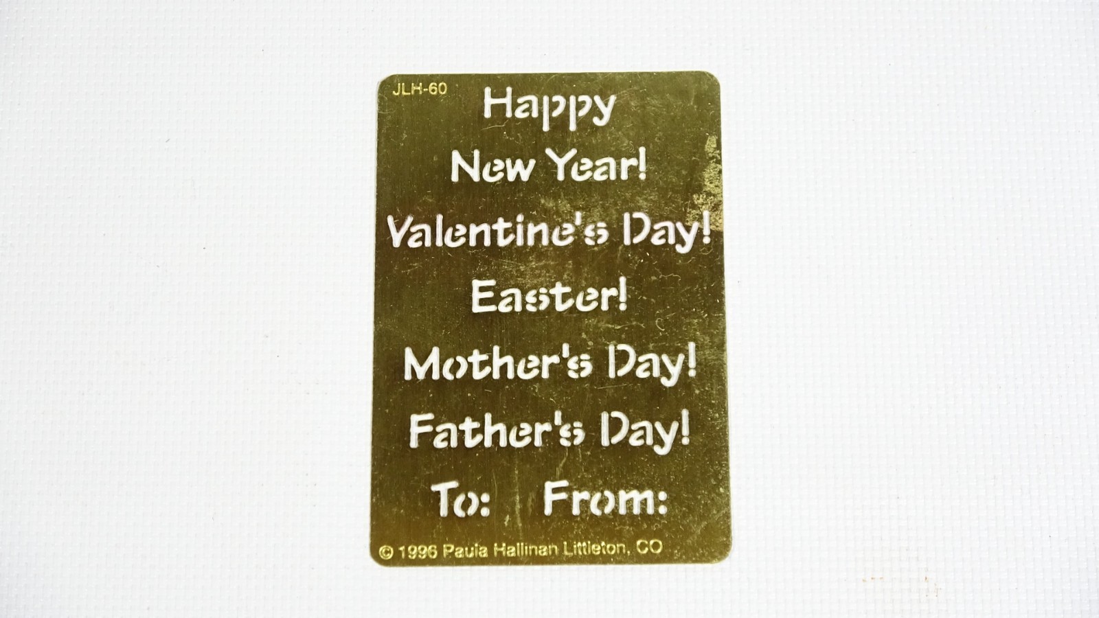 Holiday Greetings - Paula Hallinan Embossing Stencil Template JLH-60