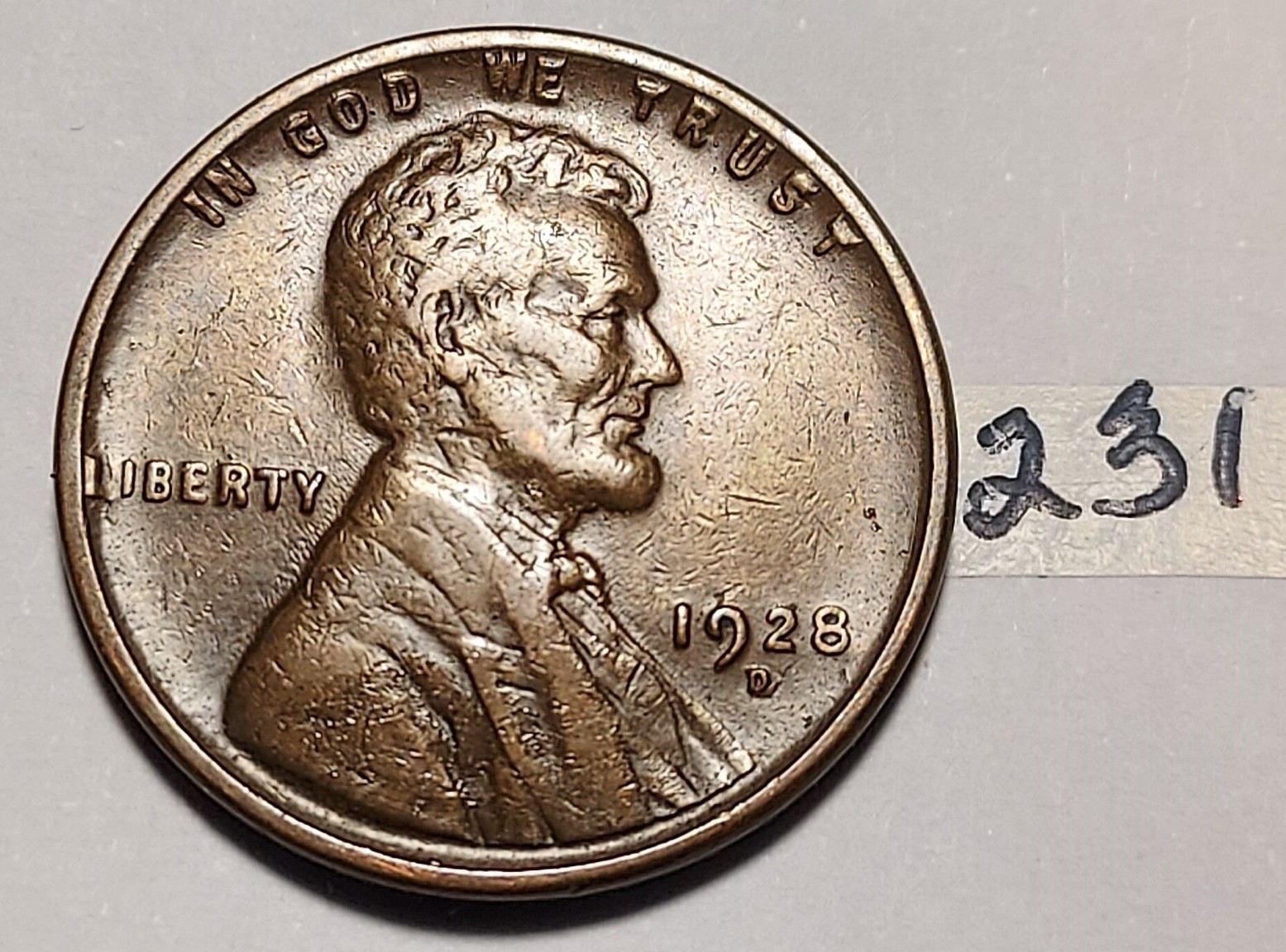 1928-D Lincoln Wheat Cent Extremely Fine #231