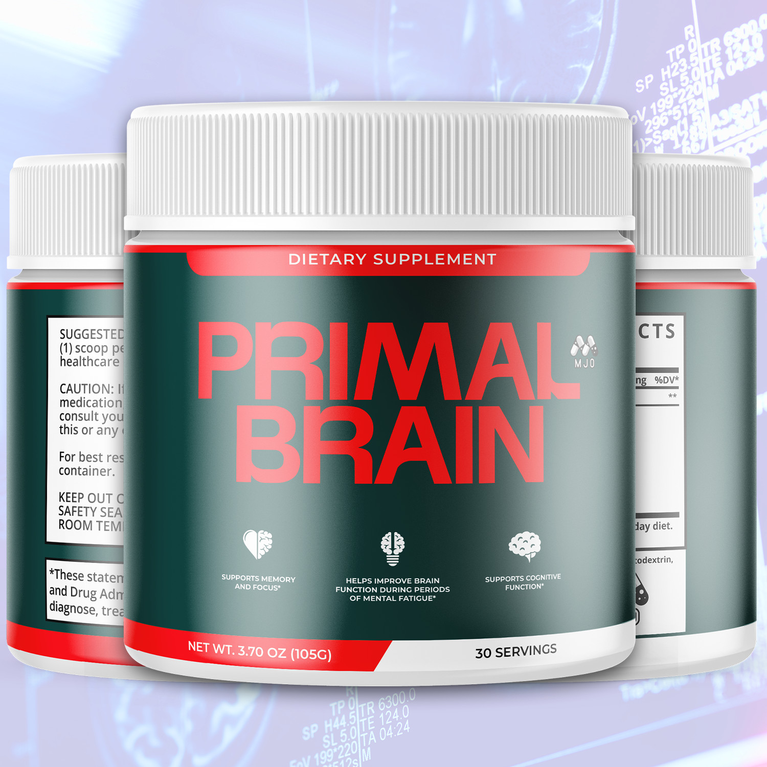 (5 Pack) Primal Brain Powder Advanced Brain Supplement PrimalBrain 150 Servings