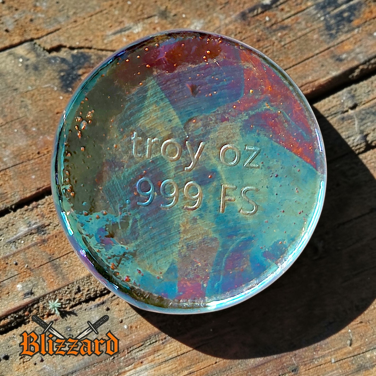 Bunker Bullion - 1 ozt .999 Fine Silver - Italian Marble Camouflage Toned Round