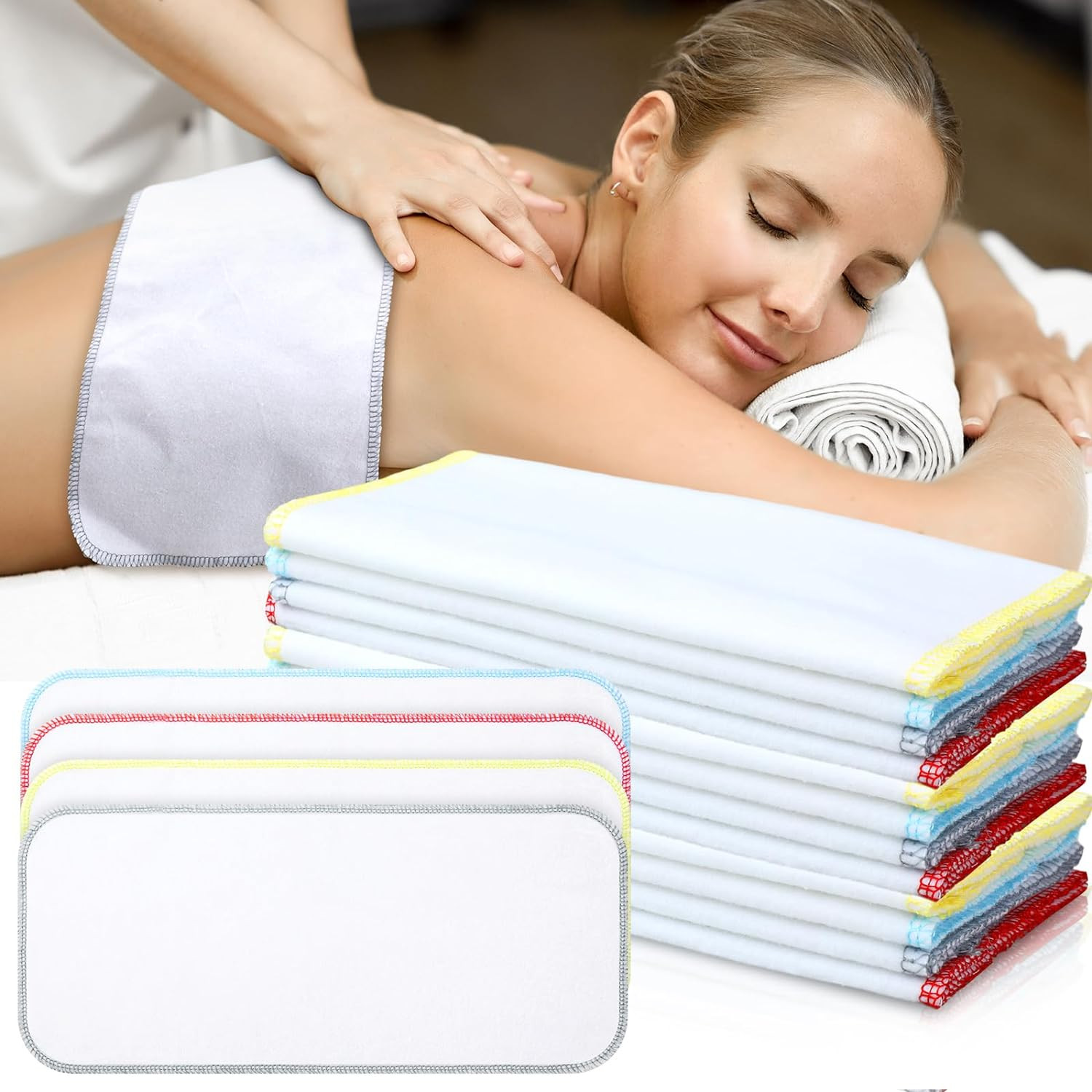 Newwiee 12 Pcs Castor Oil Pack Wrap Organic Cotton Flannel Reusable Washable...
