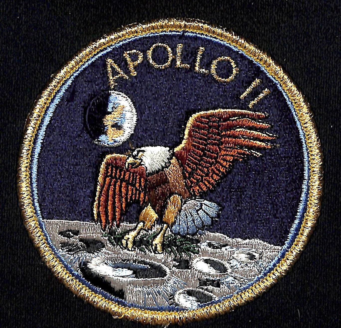 Apollo II Embroidered Patch w/Glitter Thread Text & Border 4" VGC