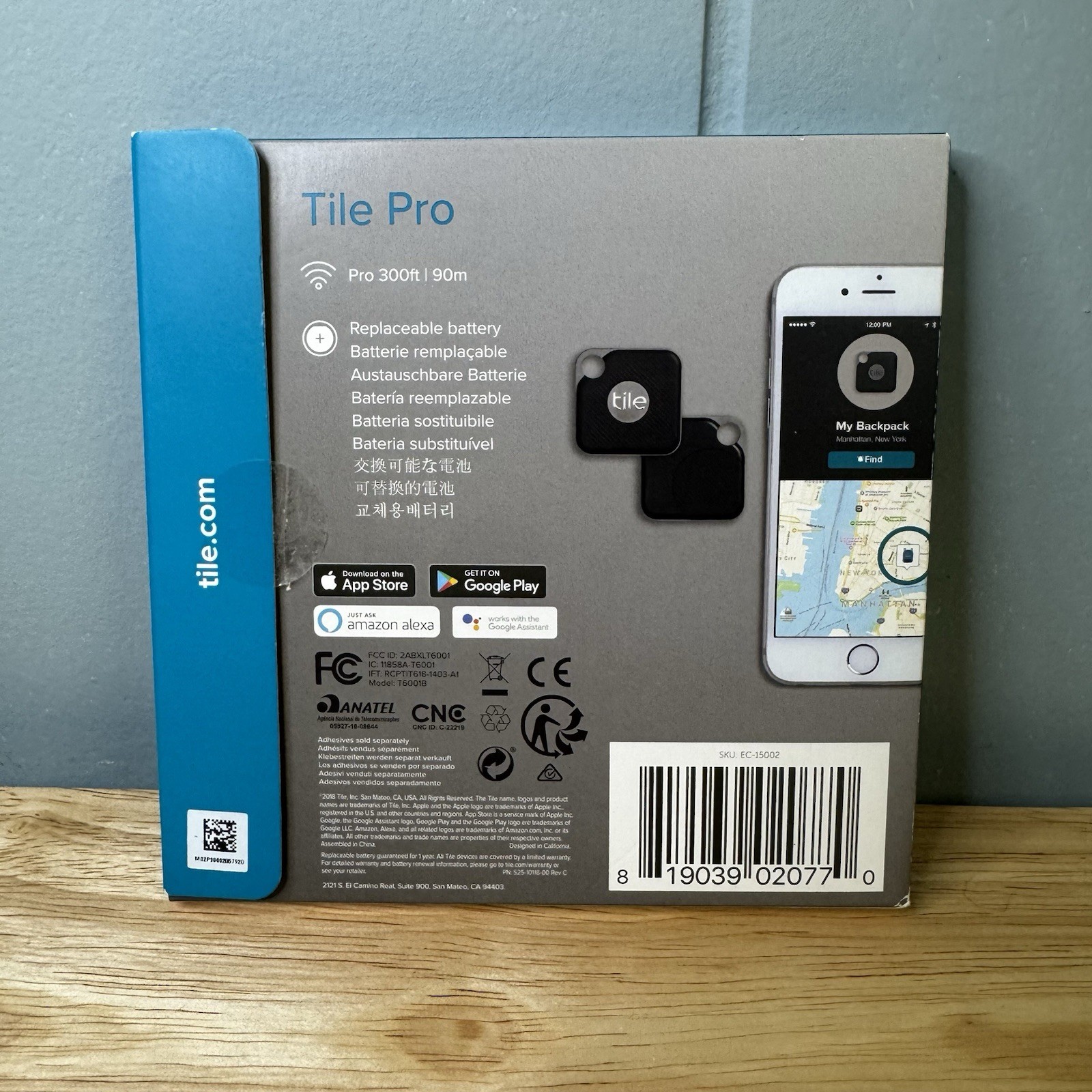 Tile Pro Tracker with Replaceable Battery - Black 300ft Range - Open Box Unused