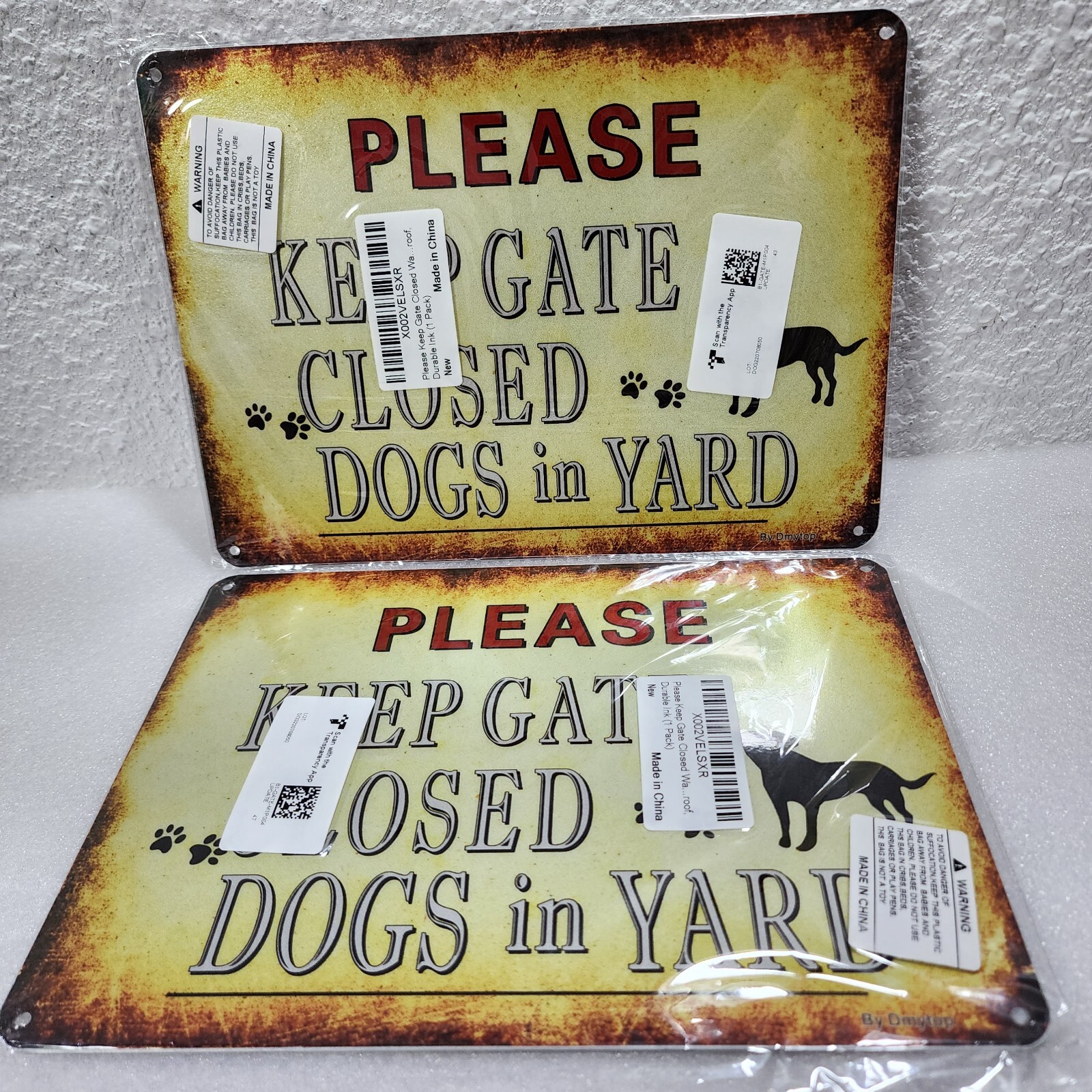 Please Keep Gate Closed Warning Sign Dogs in Yard Signs, 10 x 7 inches, 2-Pack