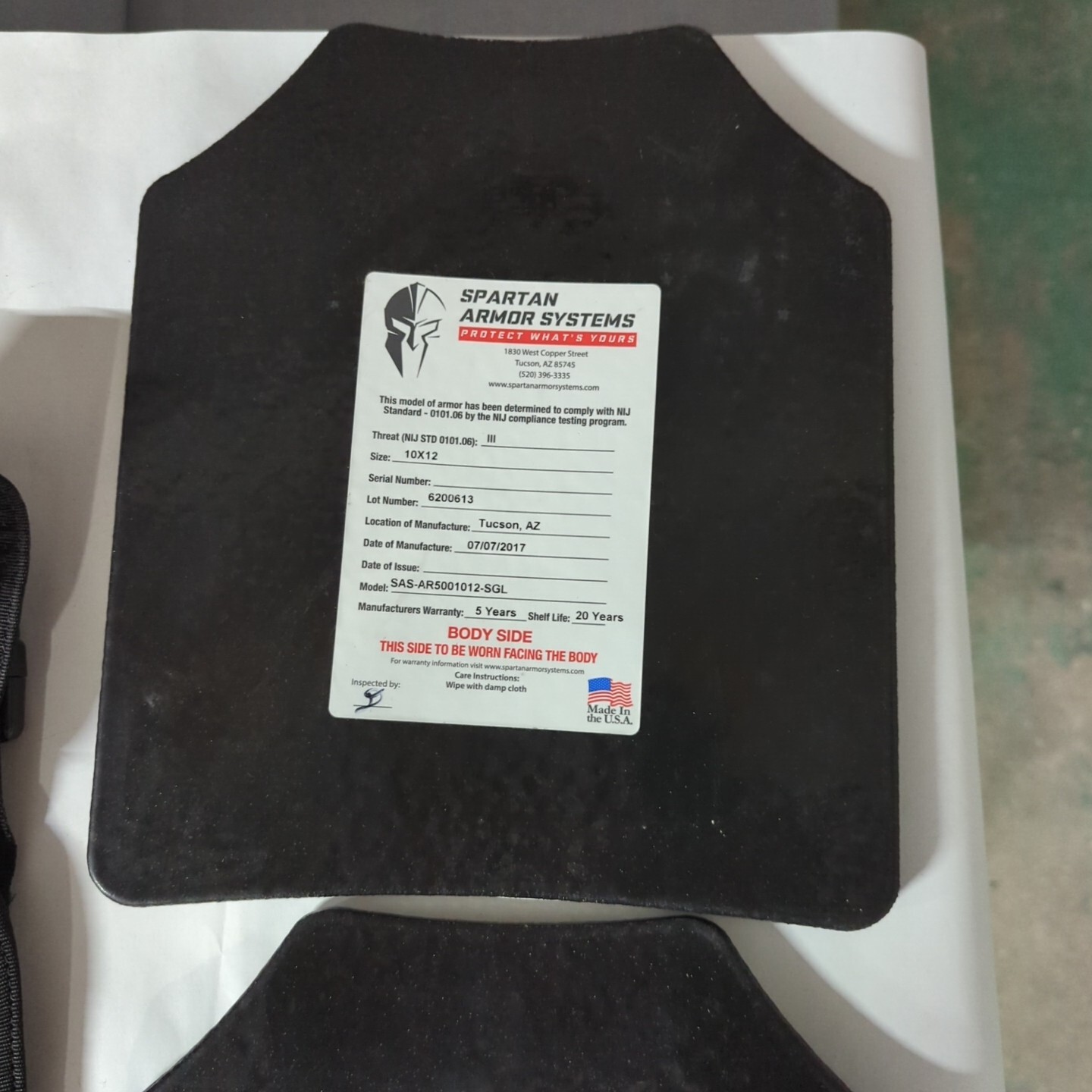 Spartan Omega AR500 Tactical Vest Plate Carrier W/ Steel Level III Armor Plates