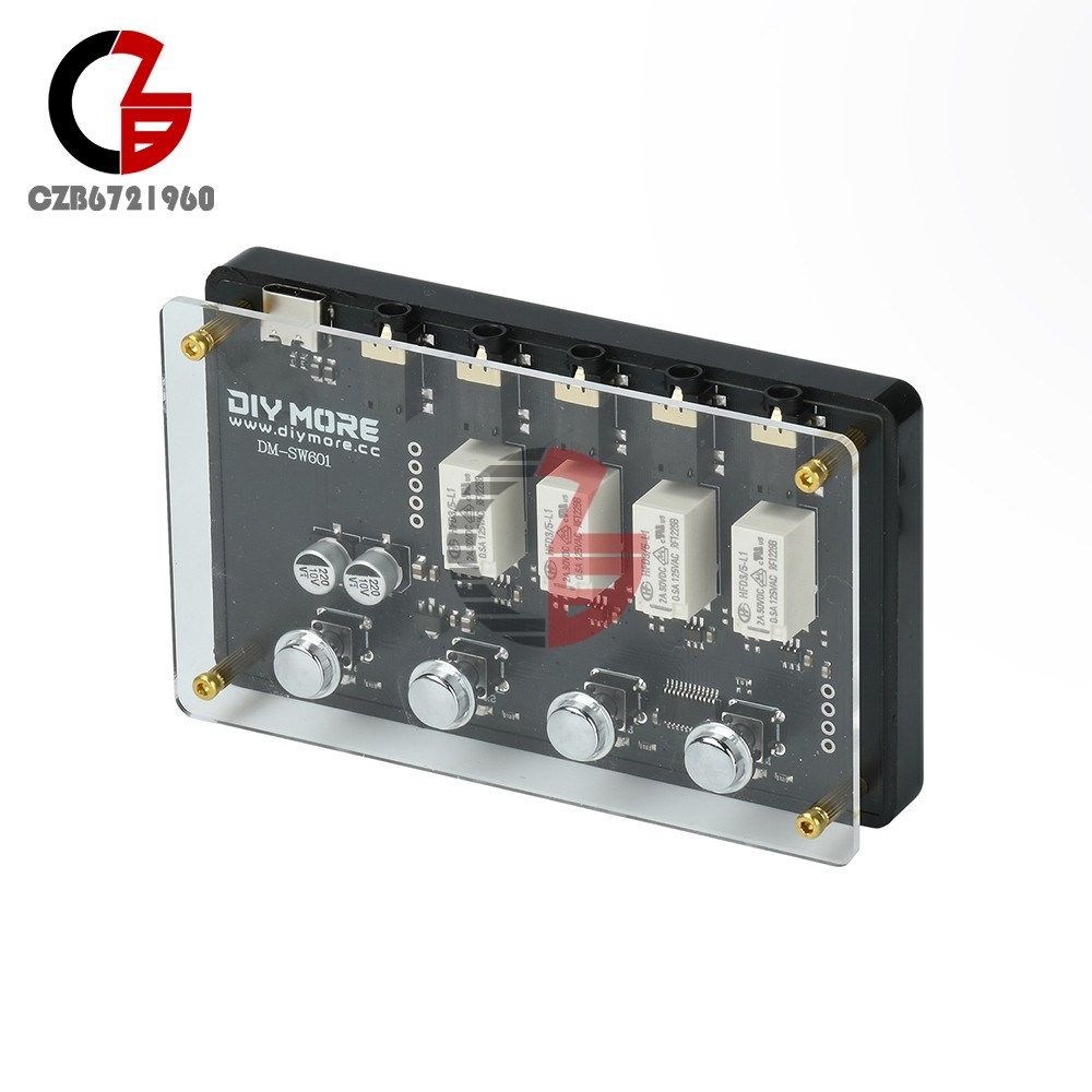 DC5V AUX 3.5mm Audio Switcher 4In 1Out Multi Channel Audio Input Type C DM-SW601