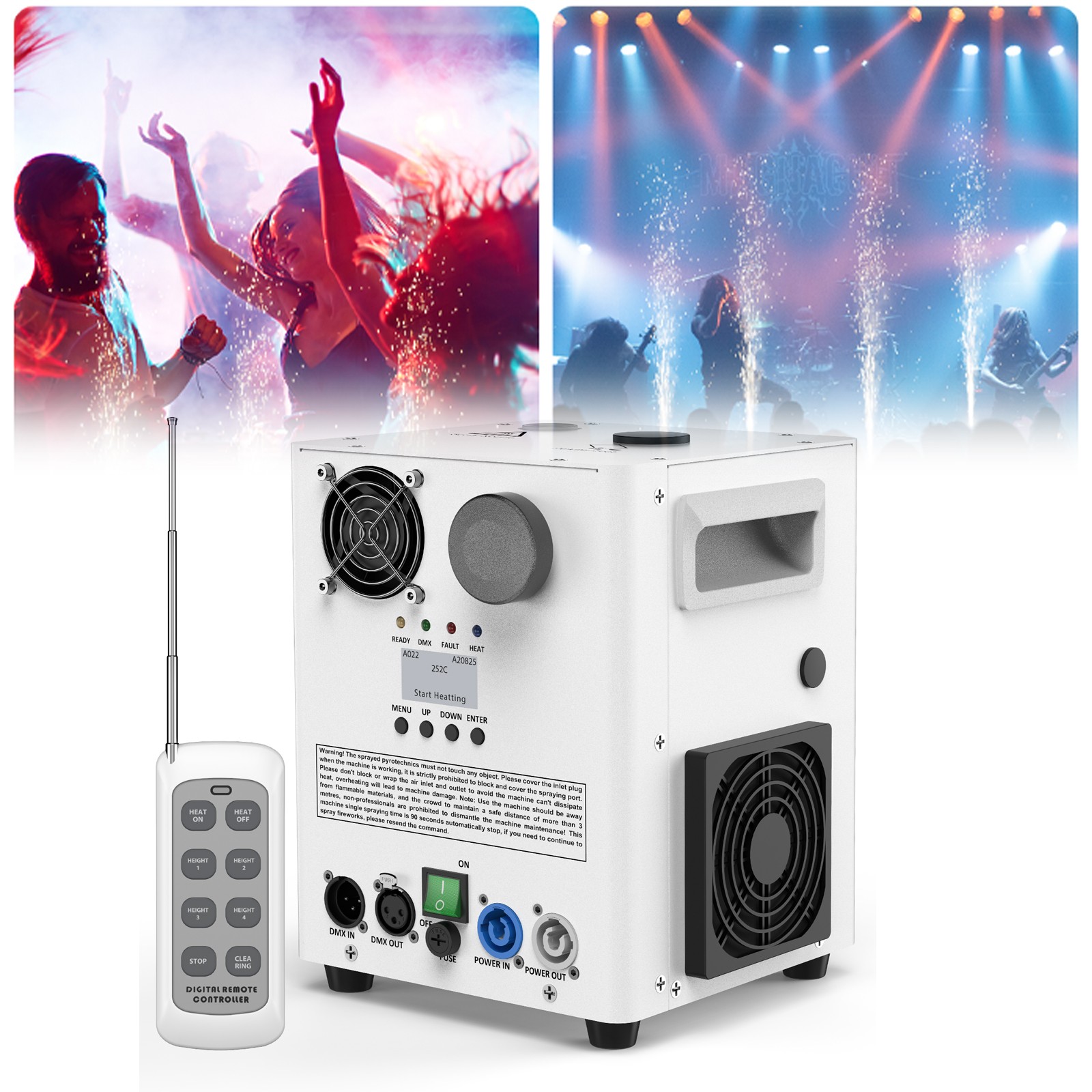 NEW Cold Spark Machine 1200W Firework Machine Stage Effect DMX for DJ Wedding US