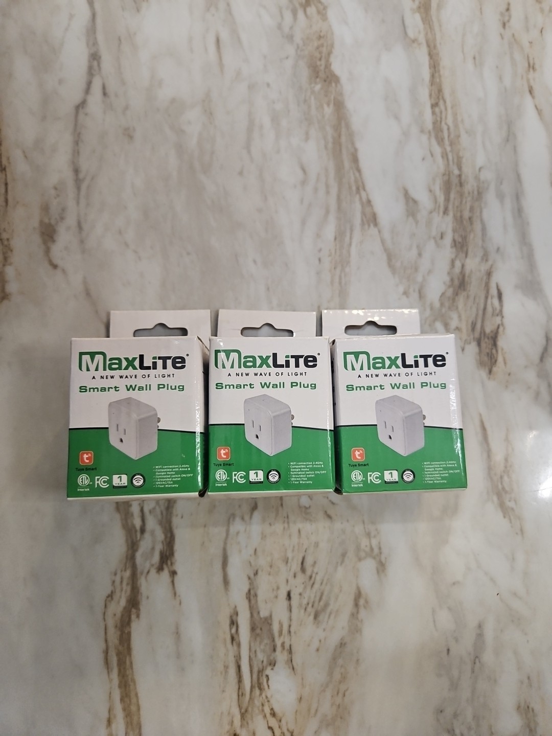 MaxLite WiFi Smart Wall Plug (Google and Alexa Compatible) NEW SEALED 3 Pack