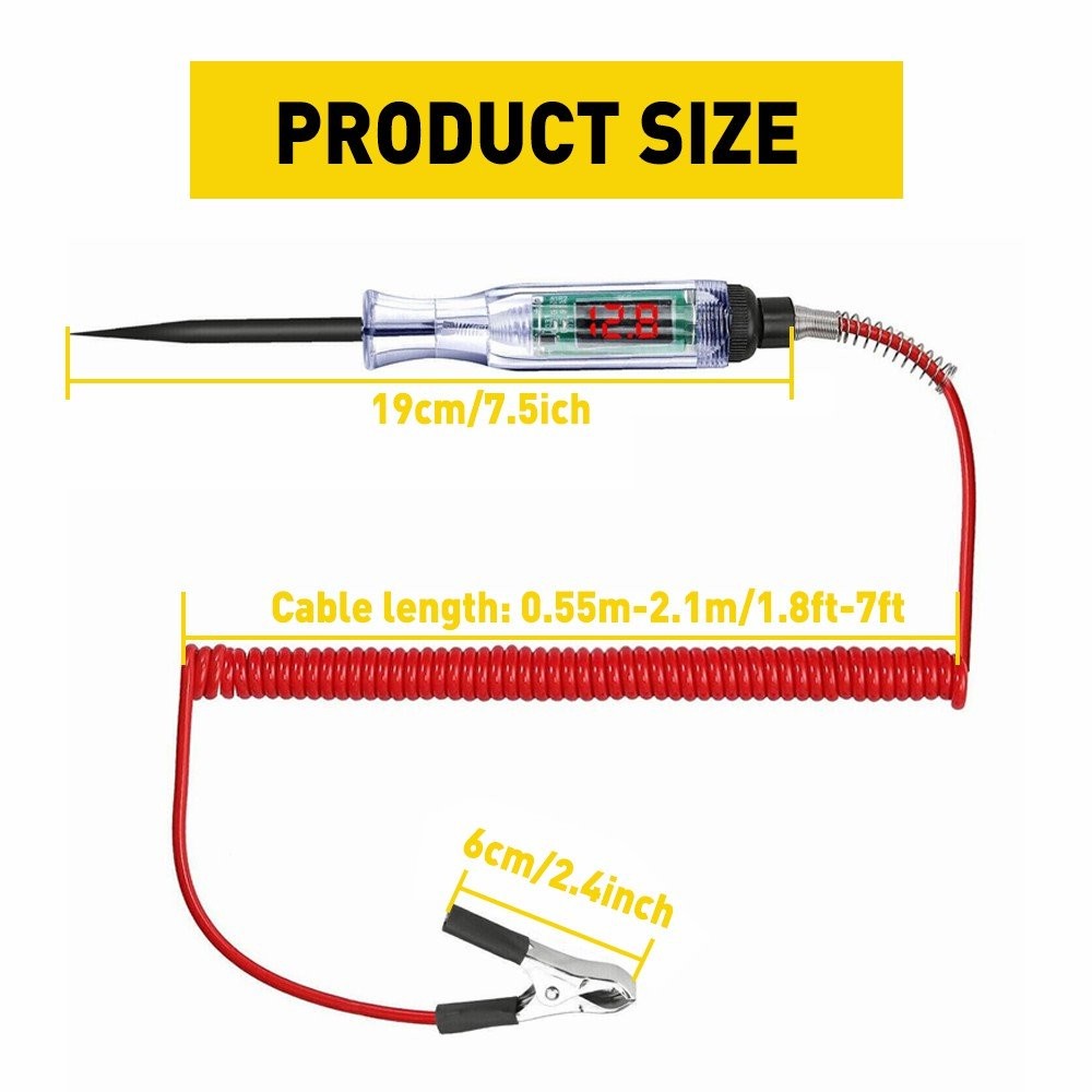 Digital Electric Voltage Circuit Tester Automotive Test Light Car Truck 6-24V US