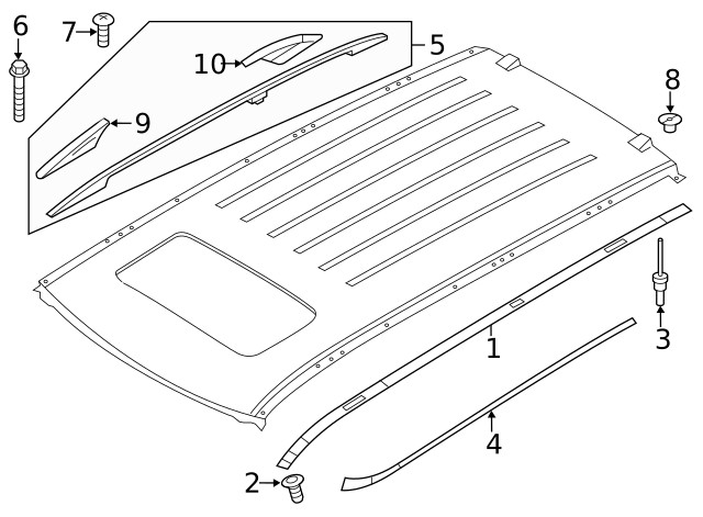 Genuine Nissan Roof Luggage Carrier Side Rail Cap 73830-6JL0A