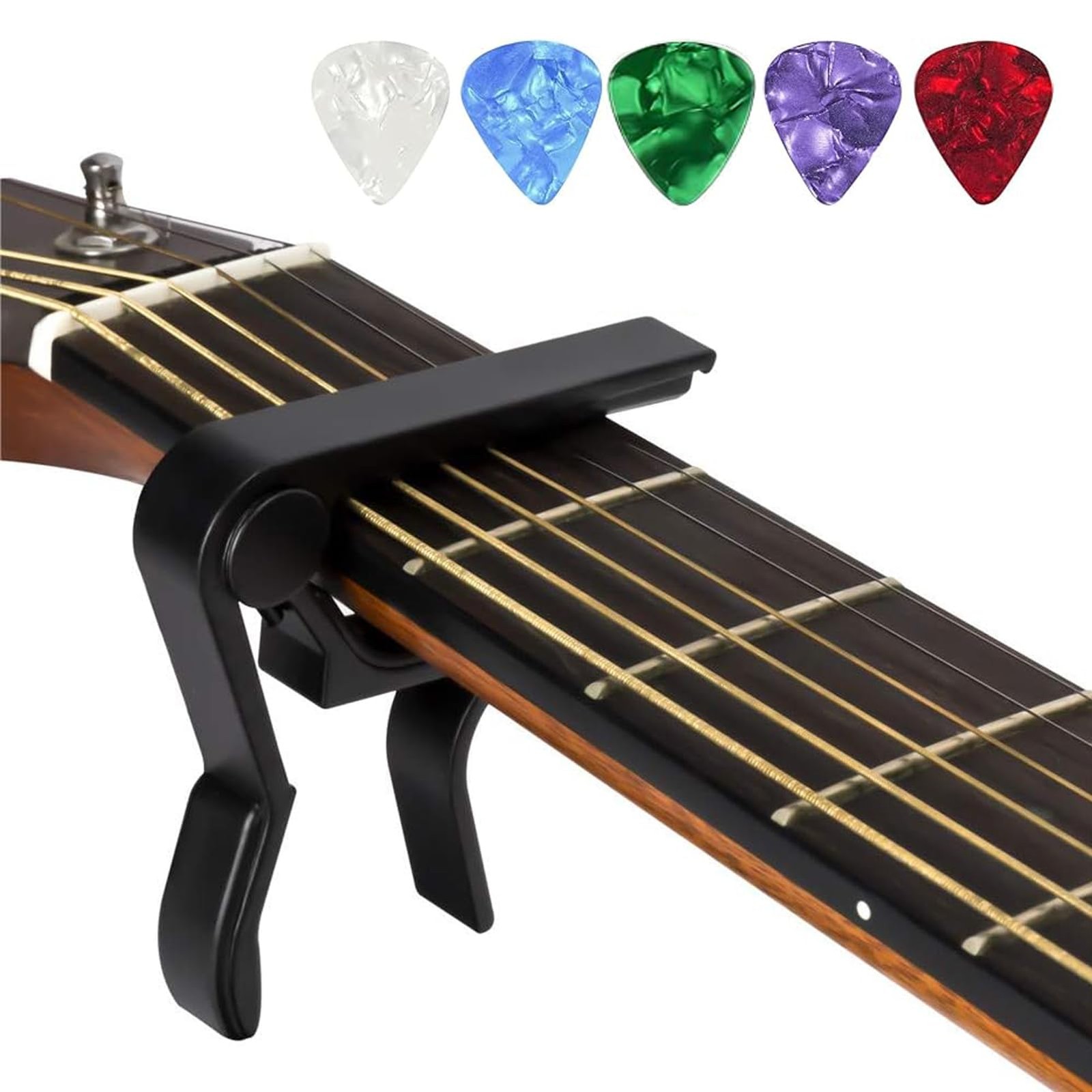 Capo，Guitar Capo for Acoustic and Electric 3.62 x 5 x 0.67 inches, Black