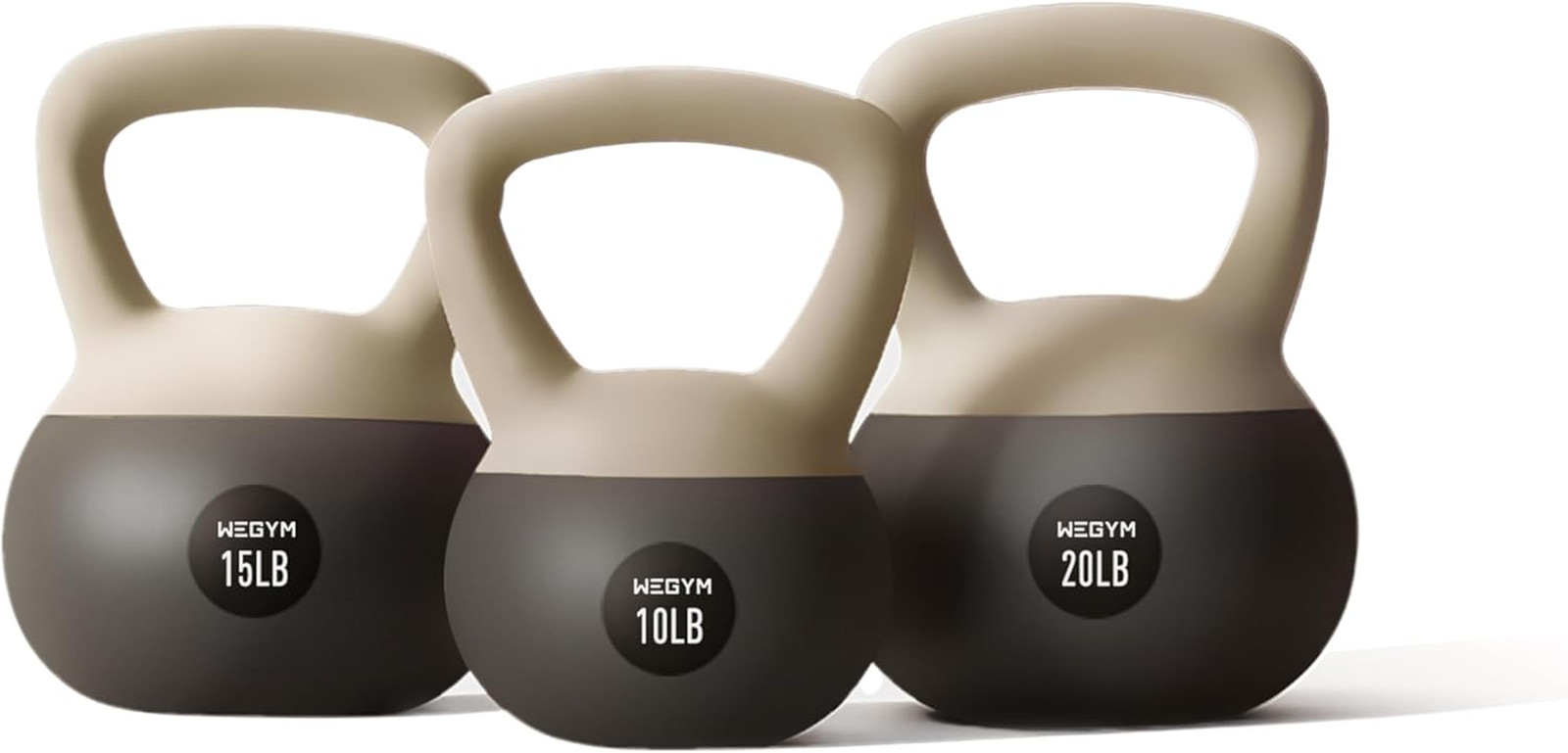 Soft Kettlebells with Cushioned Impact-Resistant Base and Anti-Slip, Wide-Grip H