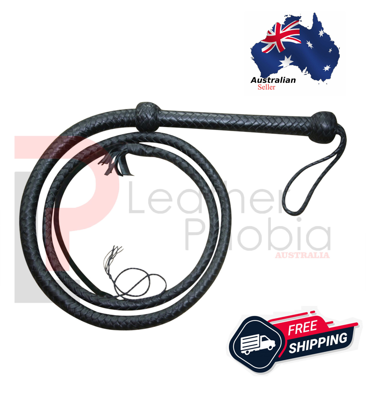 Handcrafted 4 Feet 12 Plait Genuine Real Leather Bull Whip Heavy Duty Bullwhip