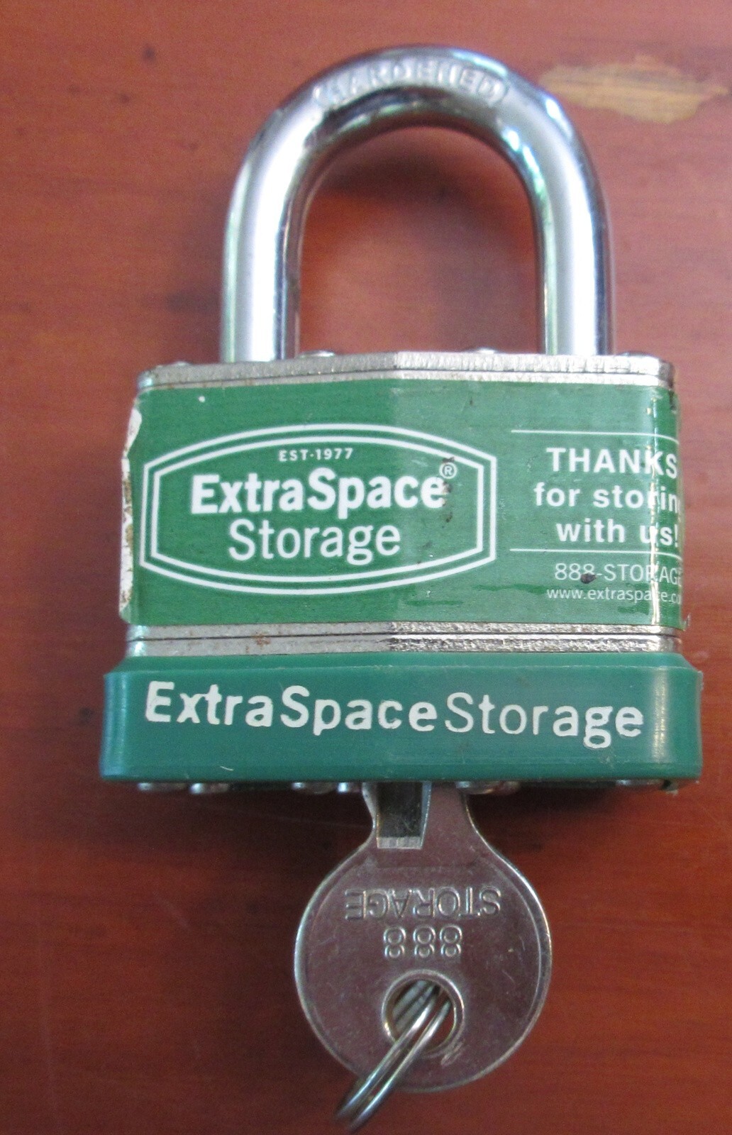 "Extra Space Storage" Hardened Lock 45mm with Single Key