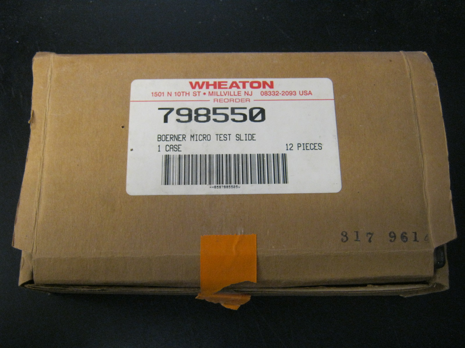 WHEATON 798550 BOERNER MICRO TEST SLIDE CASE OF 22