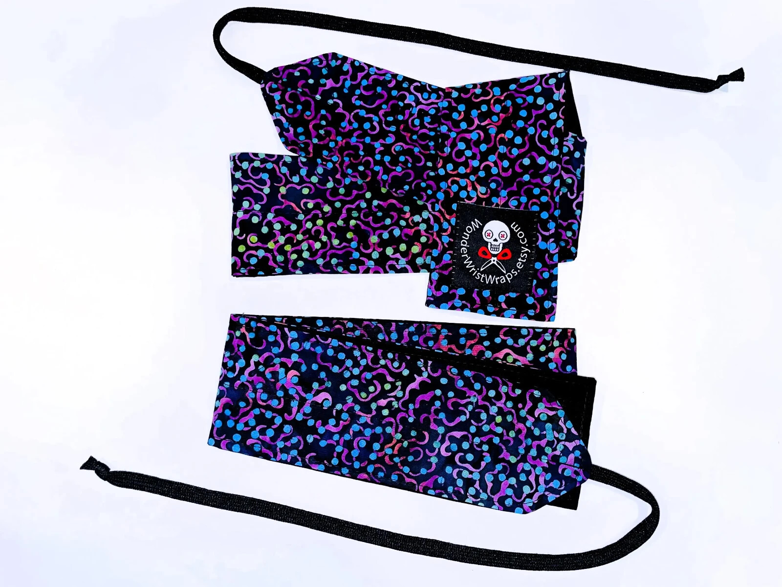 Blue Dot Batik Wrist Wraps for CrossFit, Calisthenics, Gym, Weightlifting