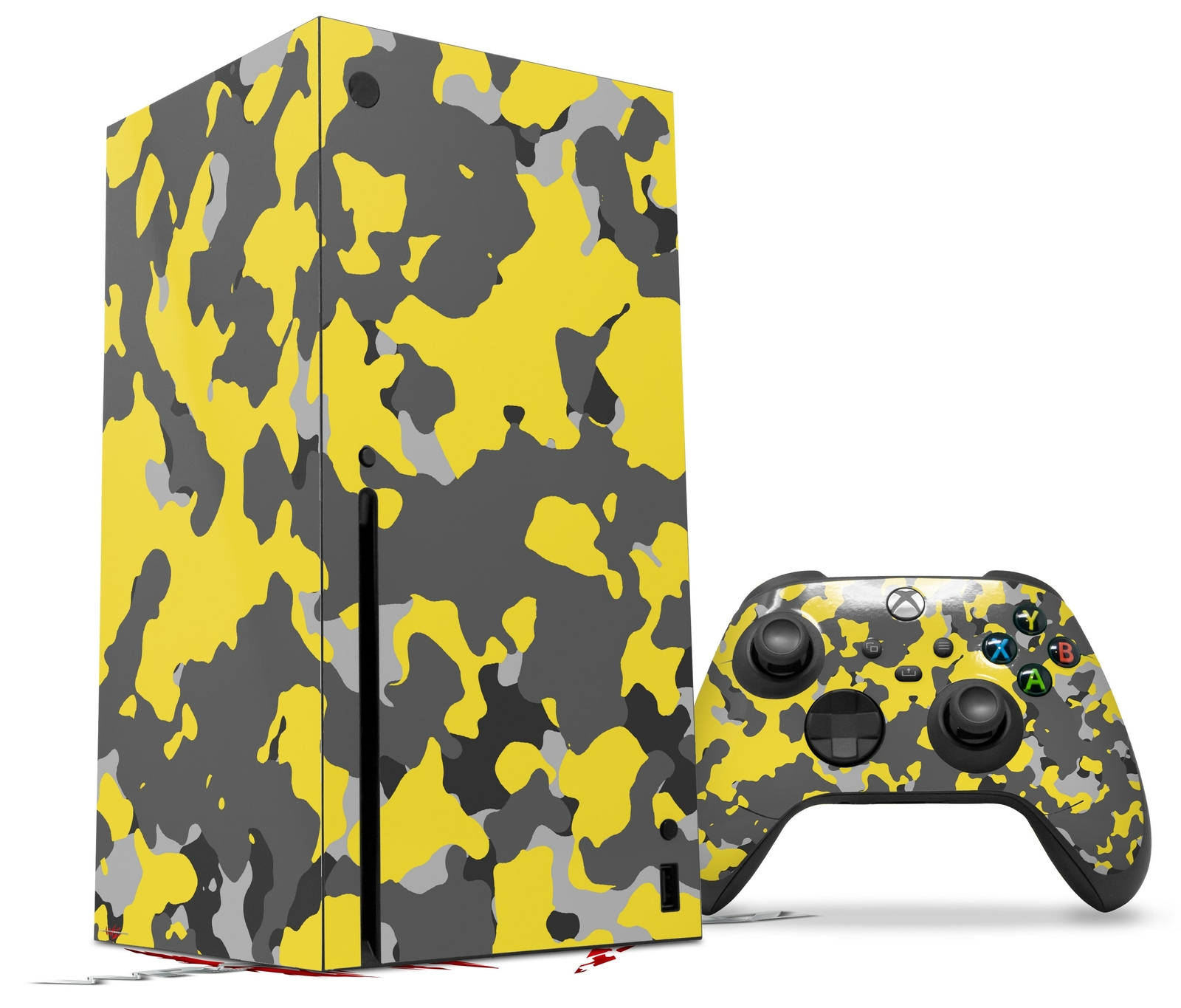 Skin Set for XBOX Series X WraptorCamo Old School Camouflage Camo Yellow