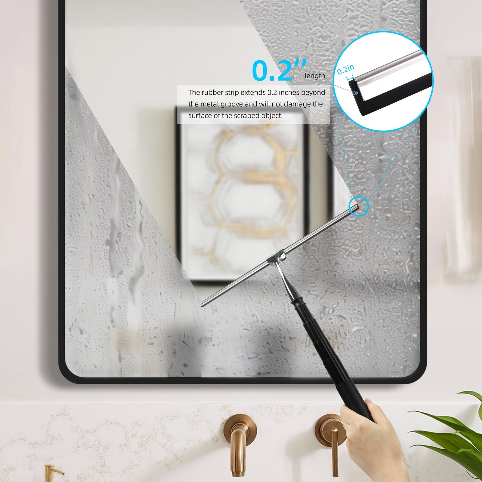 Window Squeegee for Home, 2 in 1 Window Washing kit with Extension Pole Long ...