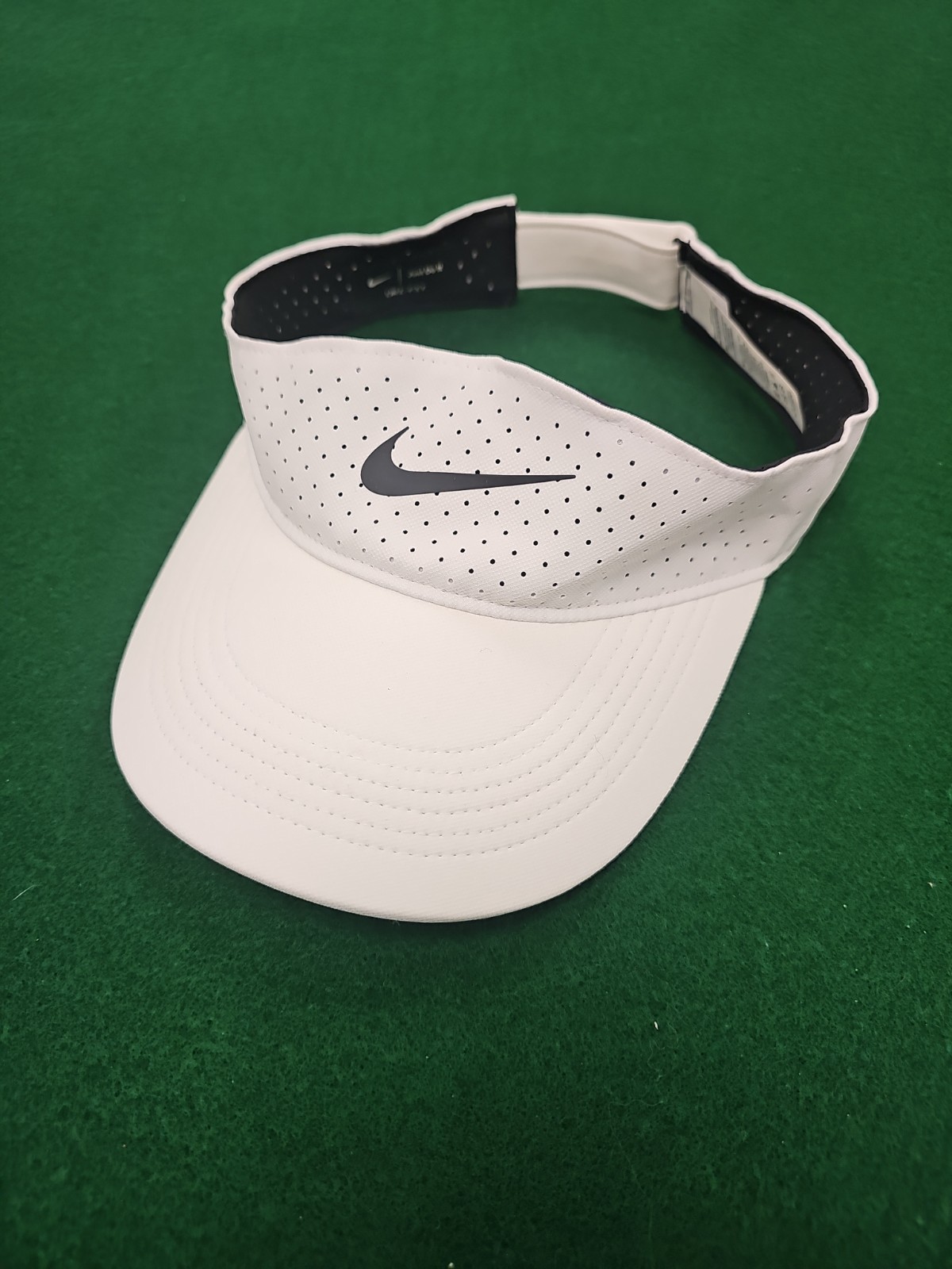 Nike Dri Fit Just Do It Golf Visor / White/Black W/ Black Swoosh / Adjustable