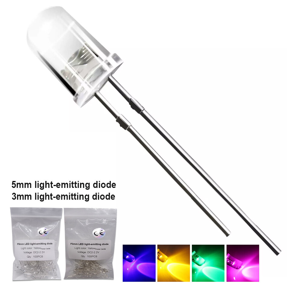 3mm 5mm Candle Led Flicker Yellow Red Light Flickering light-emitting diode