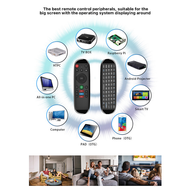 Mini Fly Air Mouse 7-Color Backlit Universal Wireless Keyboard Voice Remote