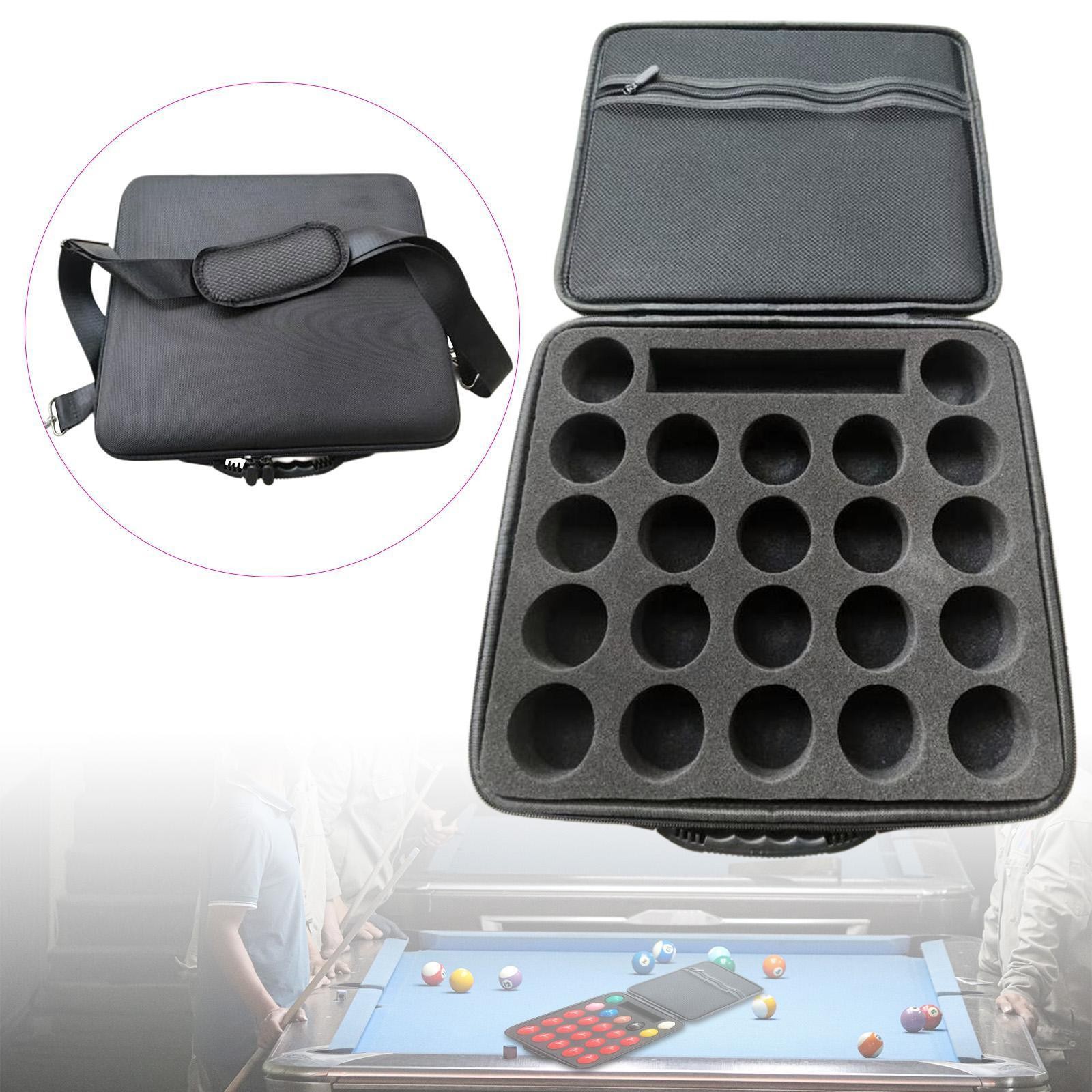 Pool Ball Carry Case Billiard Balls Storage Box Club 22 Slots EVA Scratch