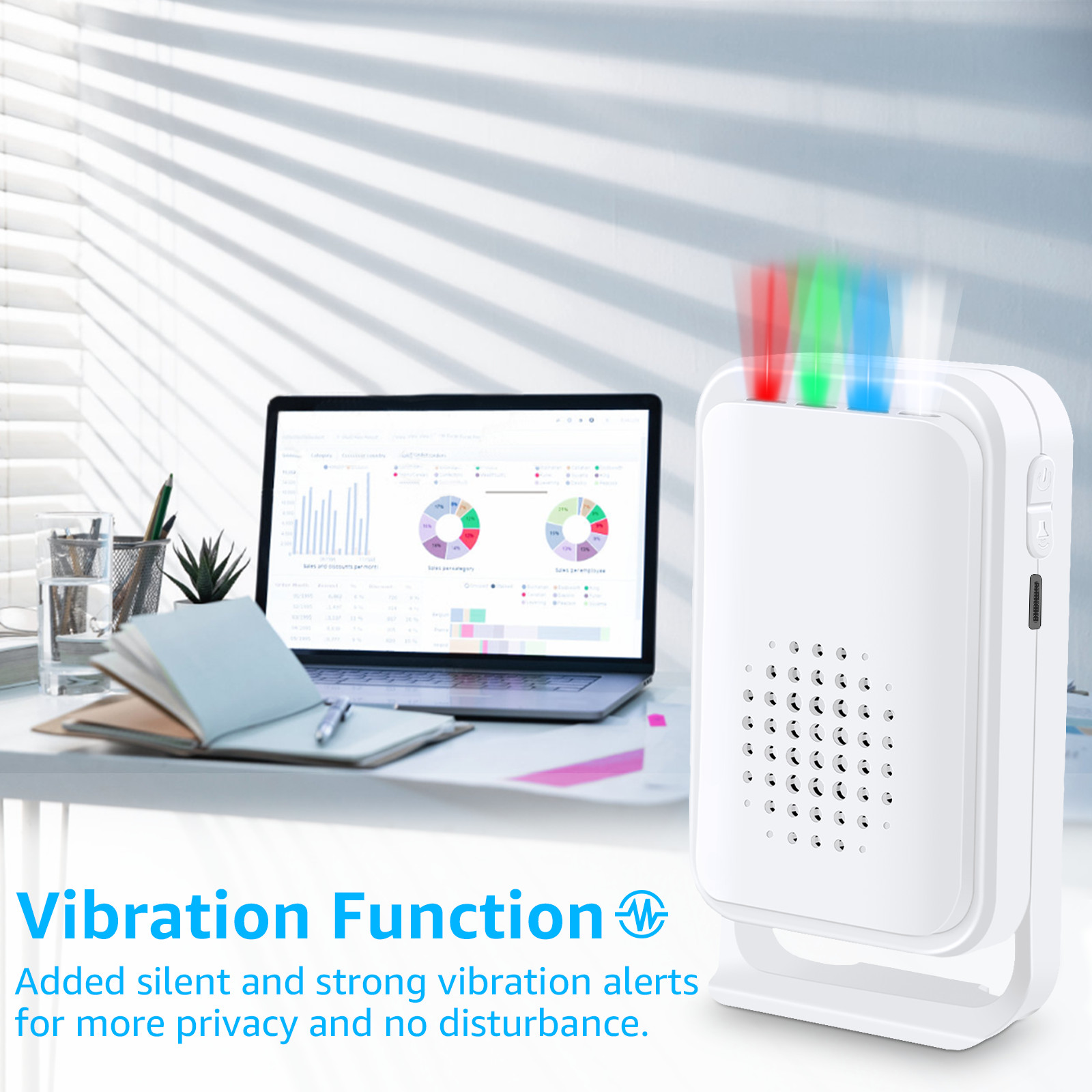 918FT Long Range Wireless Door Chime Entry Motion Sensor Alarm LED Flash