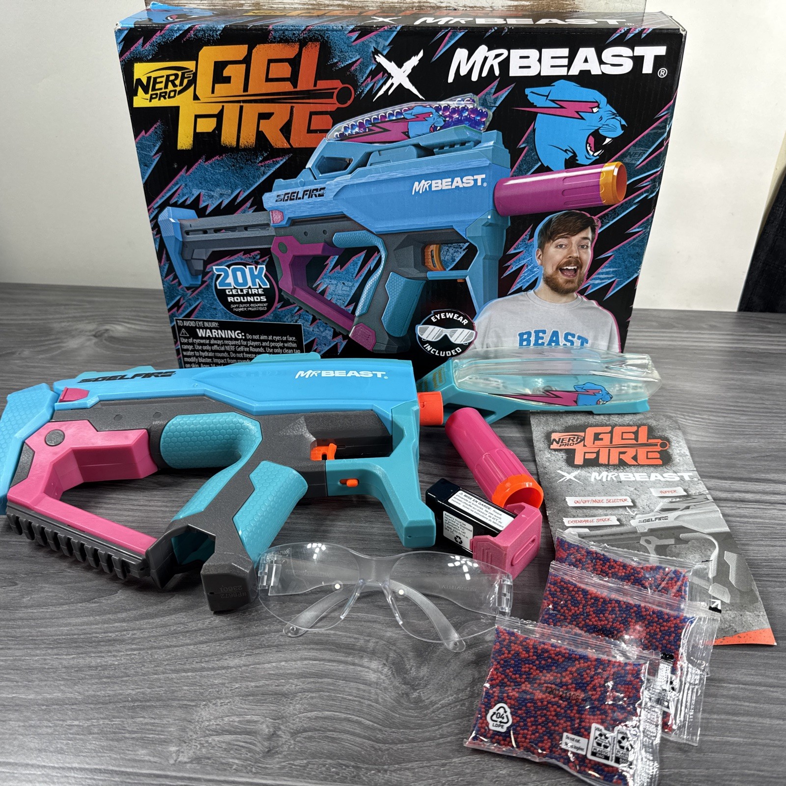 Nerf Pro Gelfire X Mr. Beast (Limited Edition) Nerf Gun - Missing Charger READ