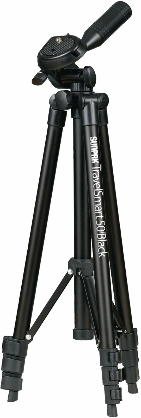 Sunpak - TravelSmart 50” Aluminum 3-Way Pan & Tilt Head Tripod