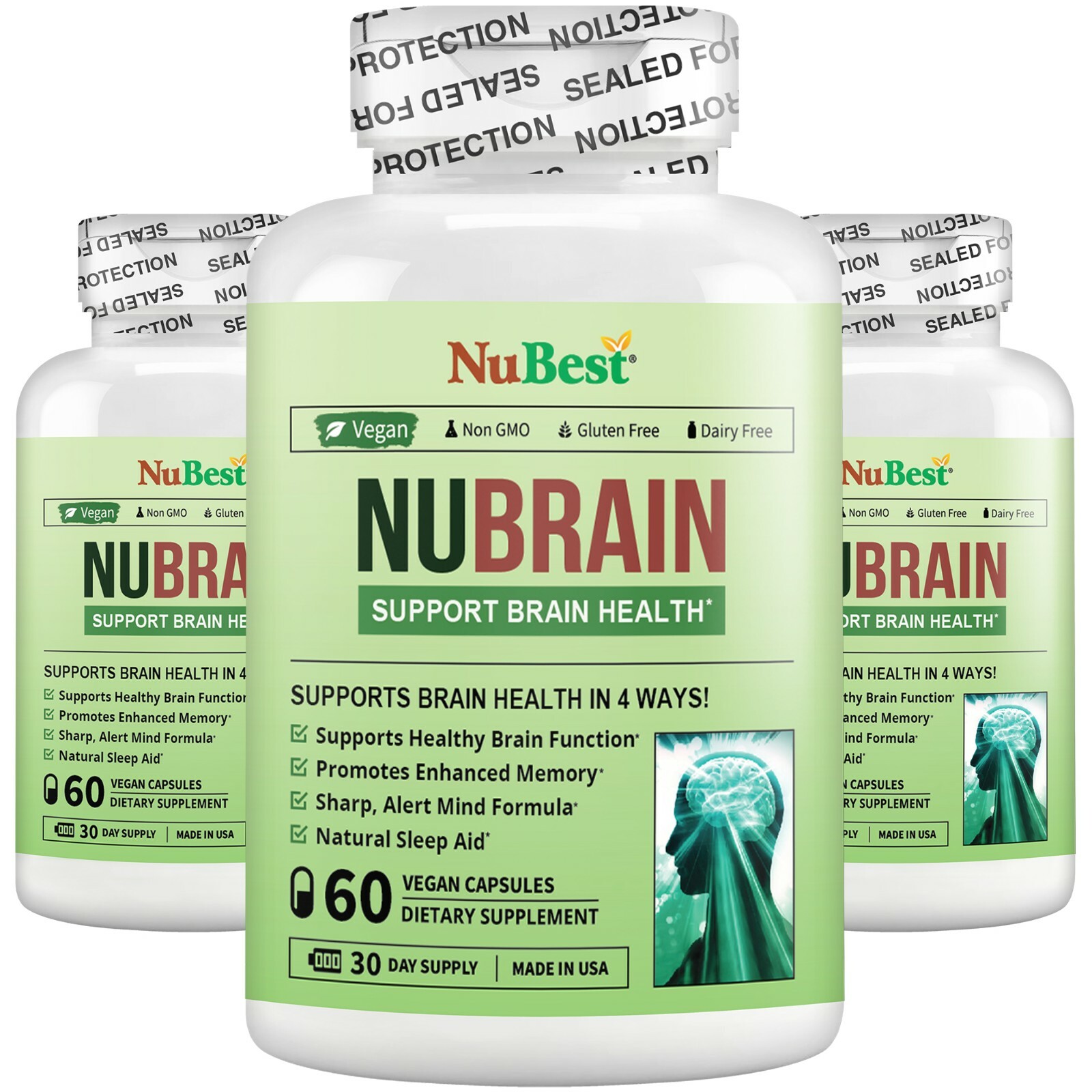 (Pack of 3) NuBrain by NuBest - Support Brain Health & Cognitive Functions