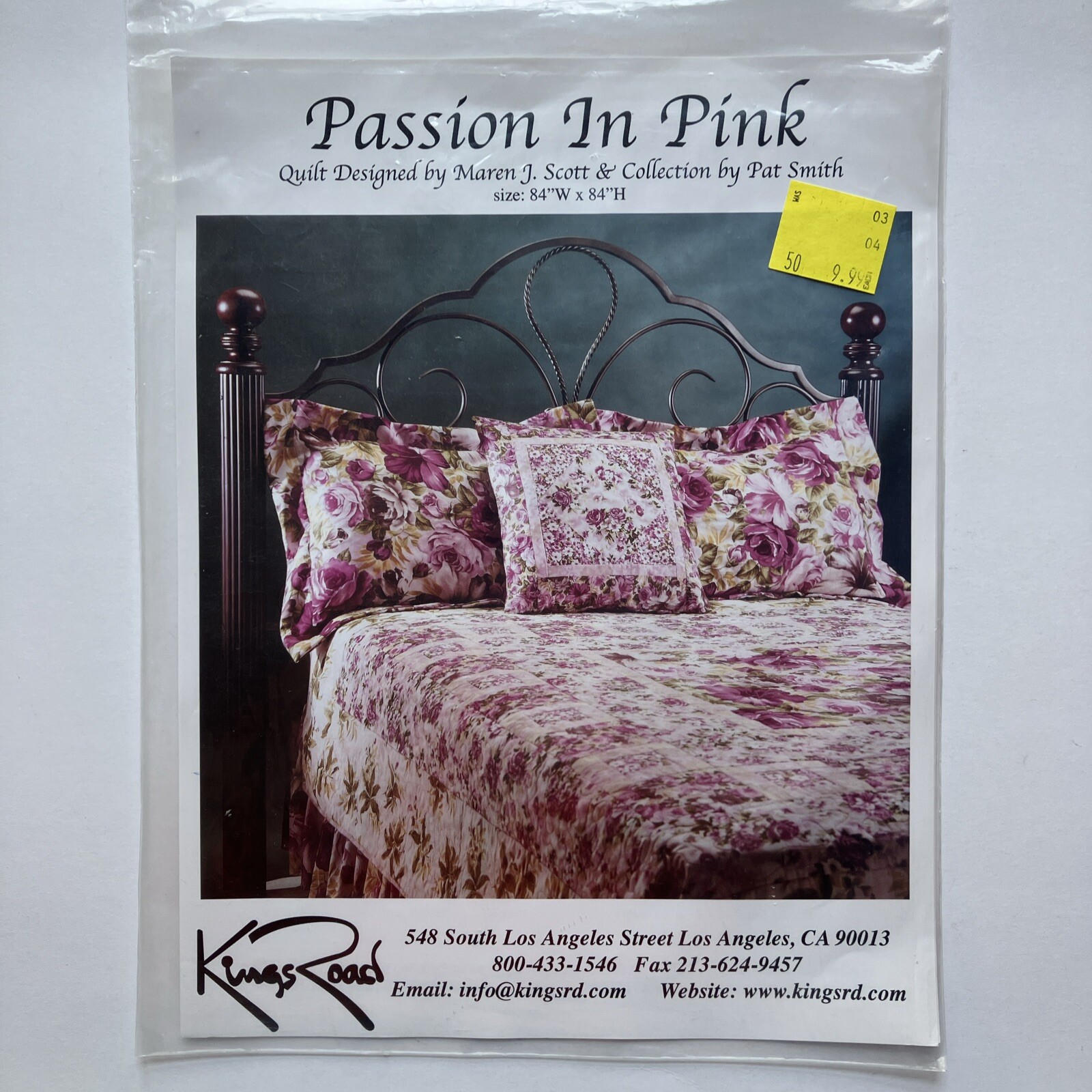 Passion in Pink Kings Road Quilting Pattern Chart Booklet Maren Scott Pat Smith