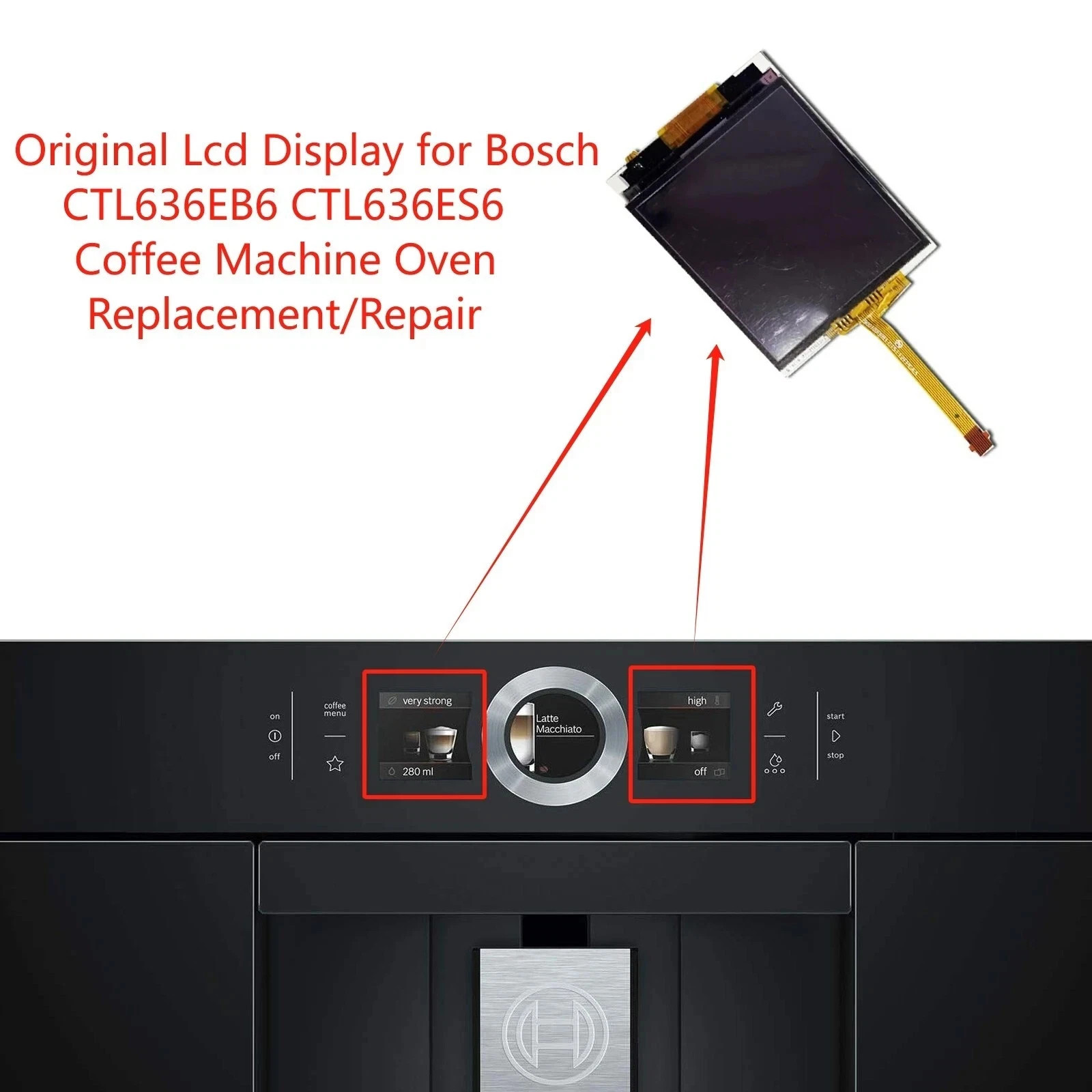 For Bosch CTL636EB6 CTL636ES6 Coffee Machine Oven Display LCD Touch Screen