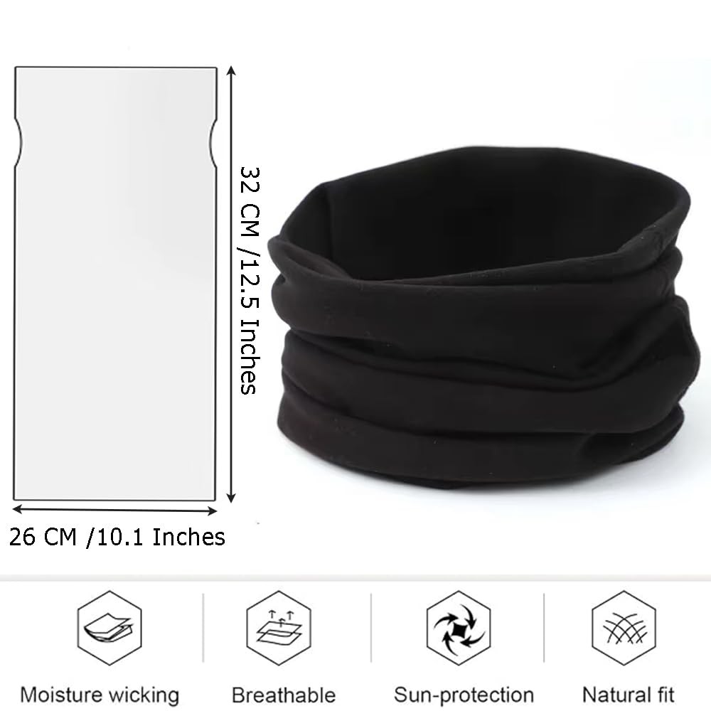 OULIGET Winter Neck Warmer Gaiter Fleece Face Mask Cover,3-in-1 Large, Black