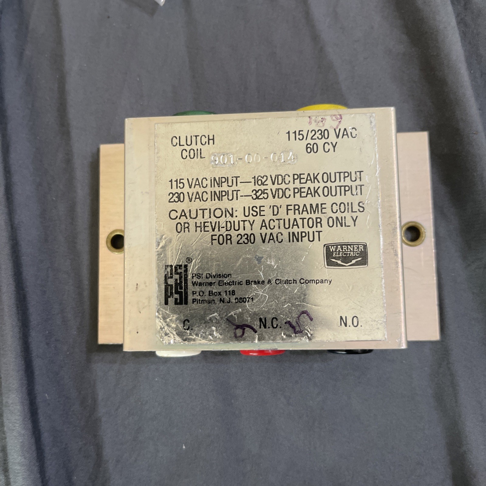 Warner Psi One Shot Power Supply 901-00-014 115/230 60cy NOS (G3)