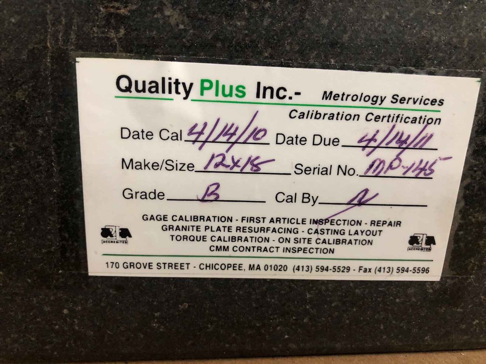 DoAll Type Granite Surface Plate