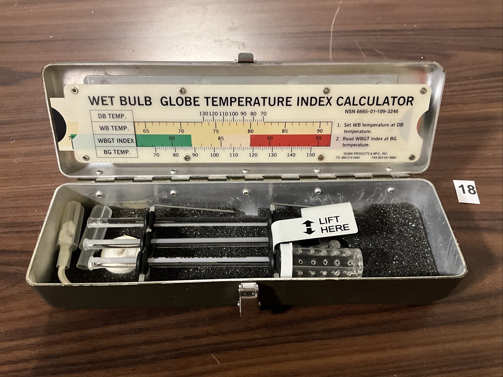 PSG Controls Wet Bulb Globe Temperature Index Calculator Kit SPO200-00-3027