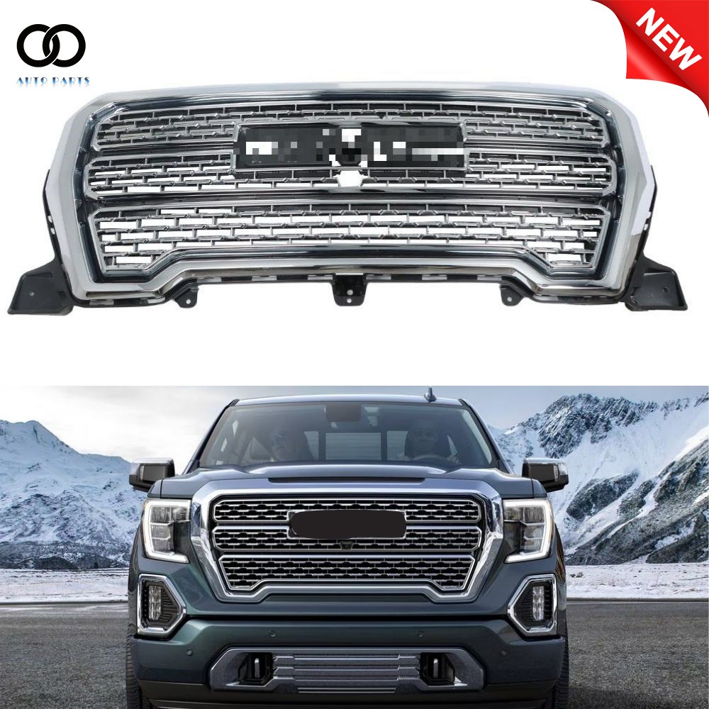 Front Upper Grille Grill Assembly Chrome For GMC Sierra 1500 Denali 2019-2021