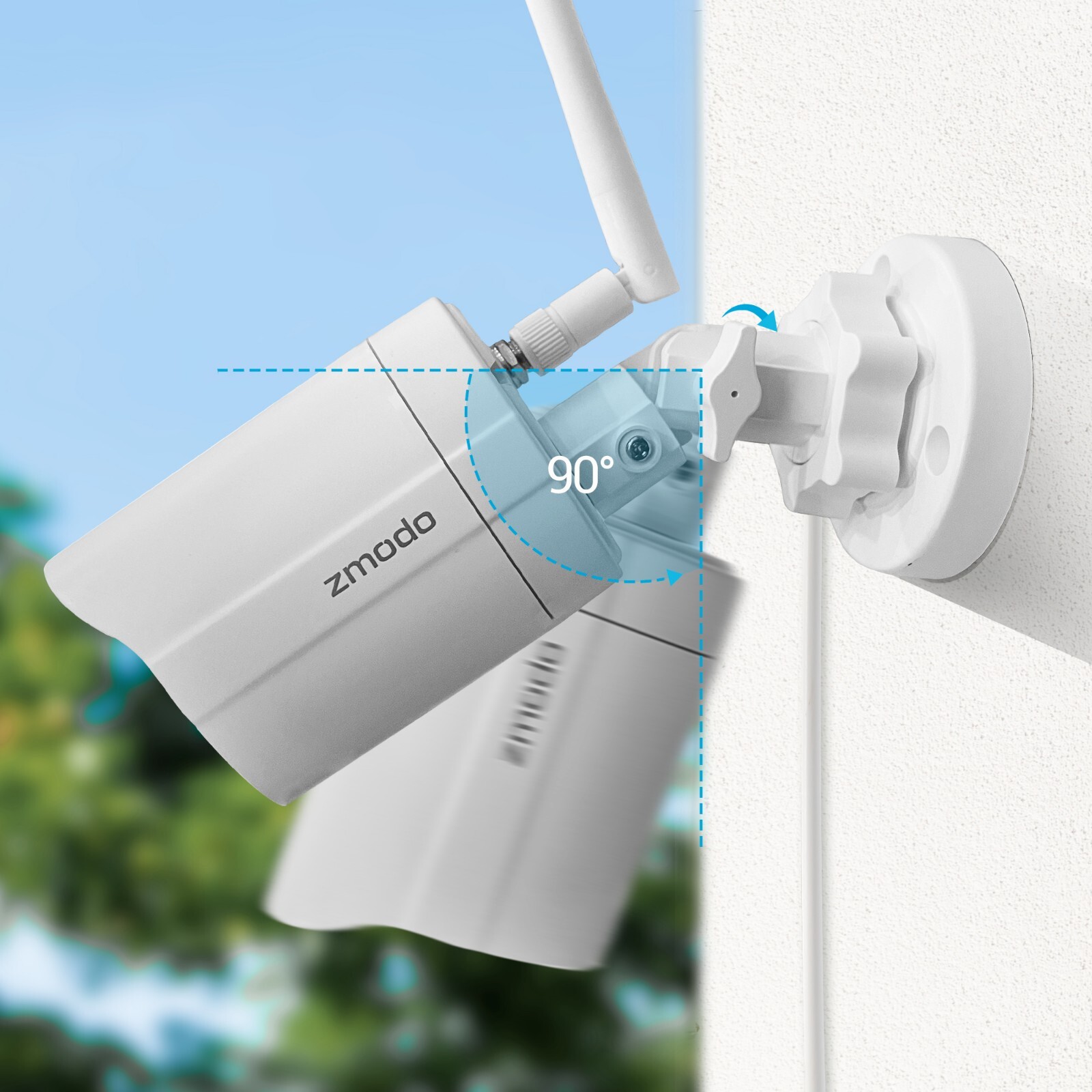 Zmodo 1080p Outdoor Security Camera WiFi IP Cameras with Night Vision, Plug-In