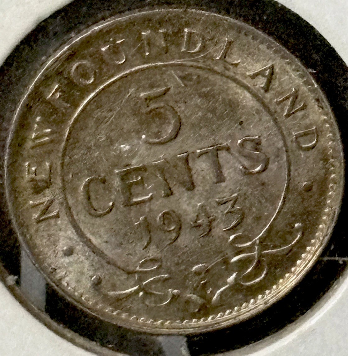 1943-C Newfoundland 5 Cents Low Mintage Silver