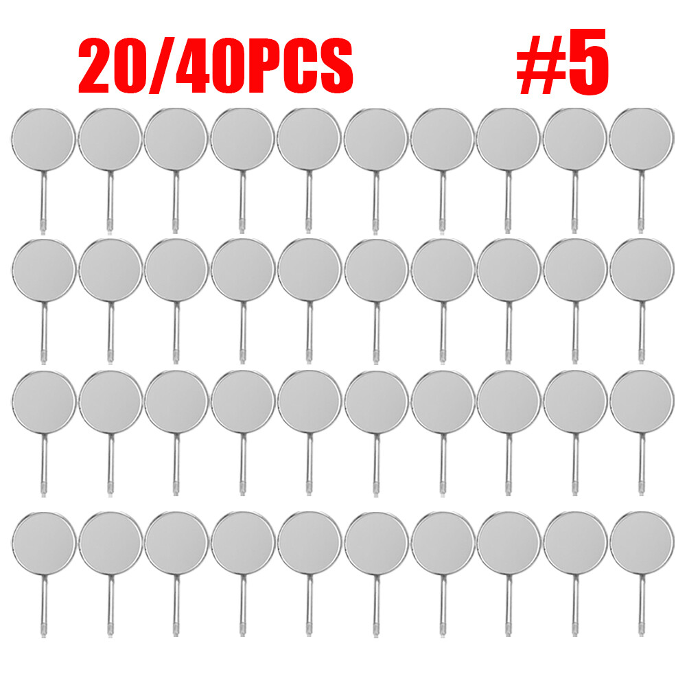 20/40PCS Dental Mouth Mirror heads cone socket # 5 Plain - Stainless Steel`