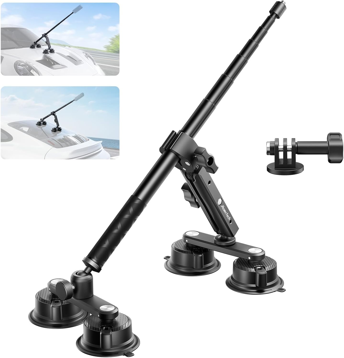 Multi-Scenario Car Camera Mount with Telescopic Selfie Stick
