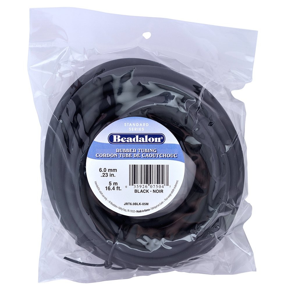 Rubber Tubing - Neoprene Black 6.0 mm / .236 in - 5 m / 16.4 ft