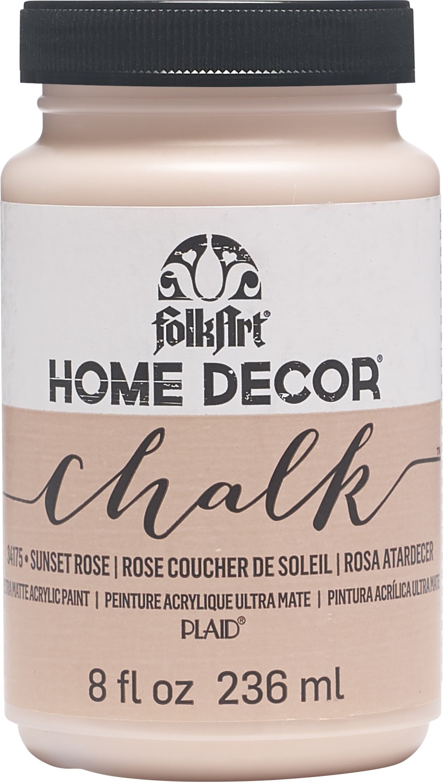 FolkArt Home Decor Chalk Paint 8oz-Sunset Rose