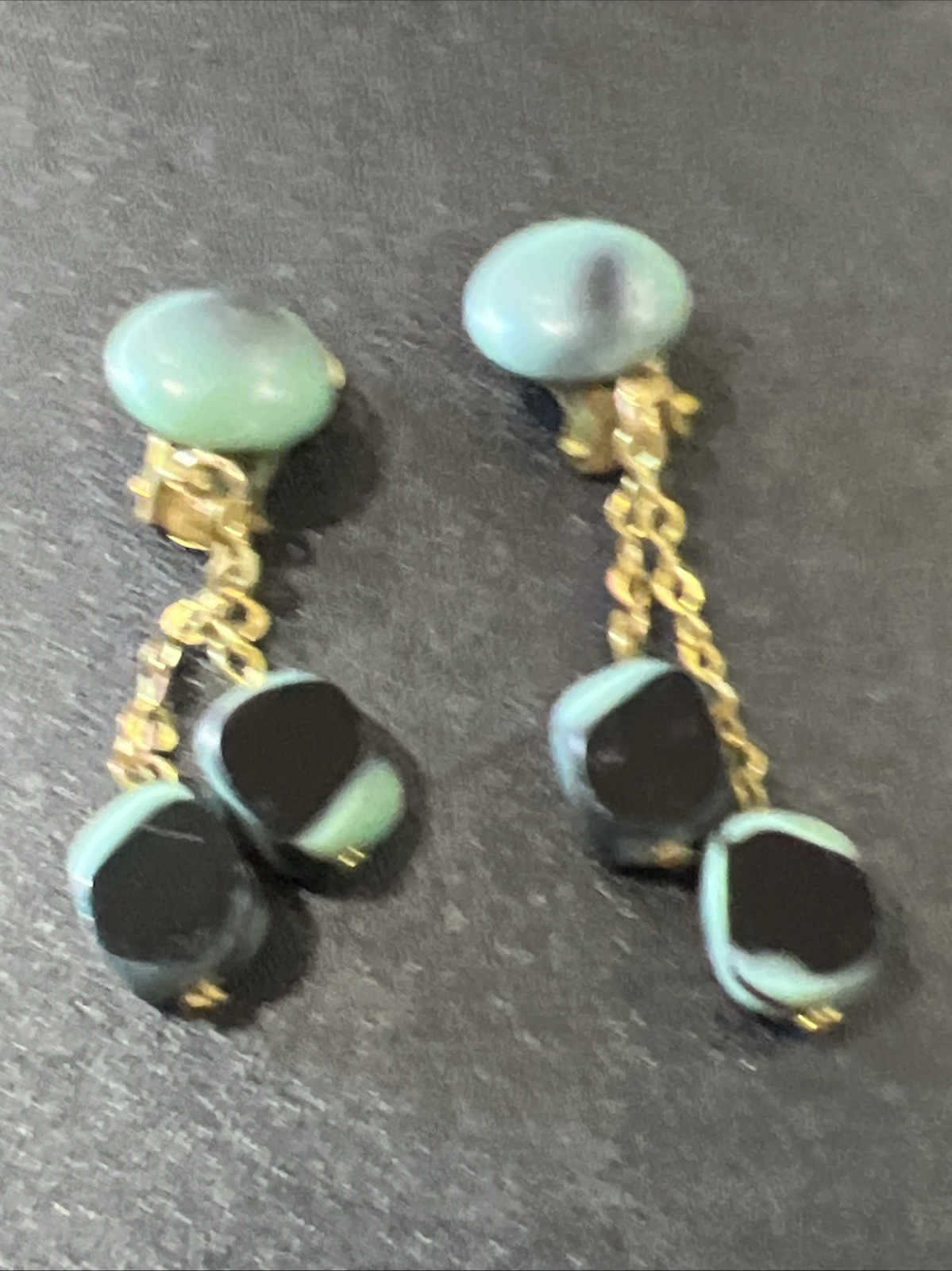 austria clip earrings Lucite/plastic