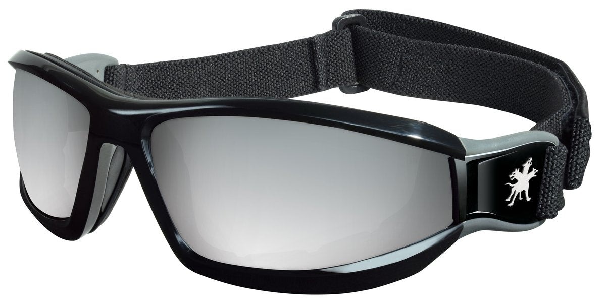 MCR RP117S Swagger Black Safety Goggle with Silver Mirror Lenses