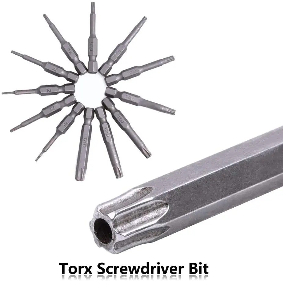 Security Torx Bit Set + Hex Key Allen Bit Set - For Power Drill & Impact Driver