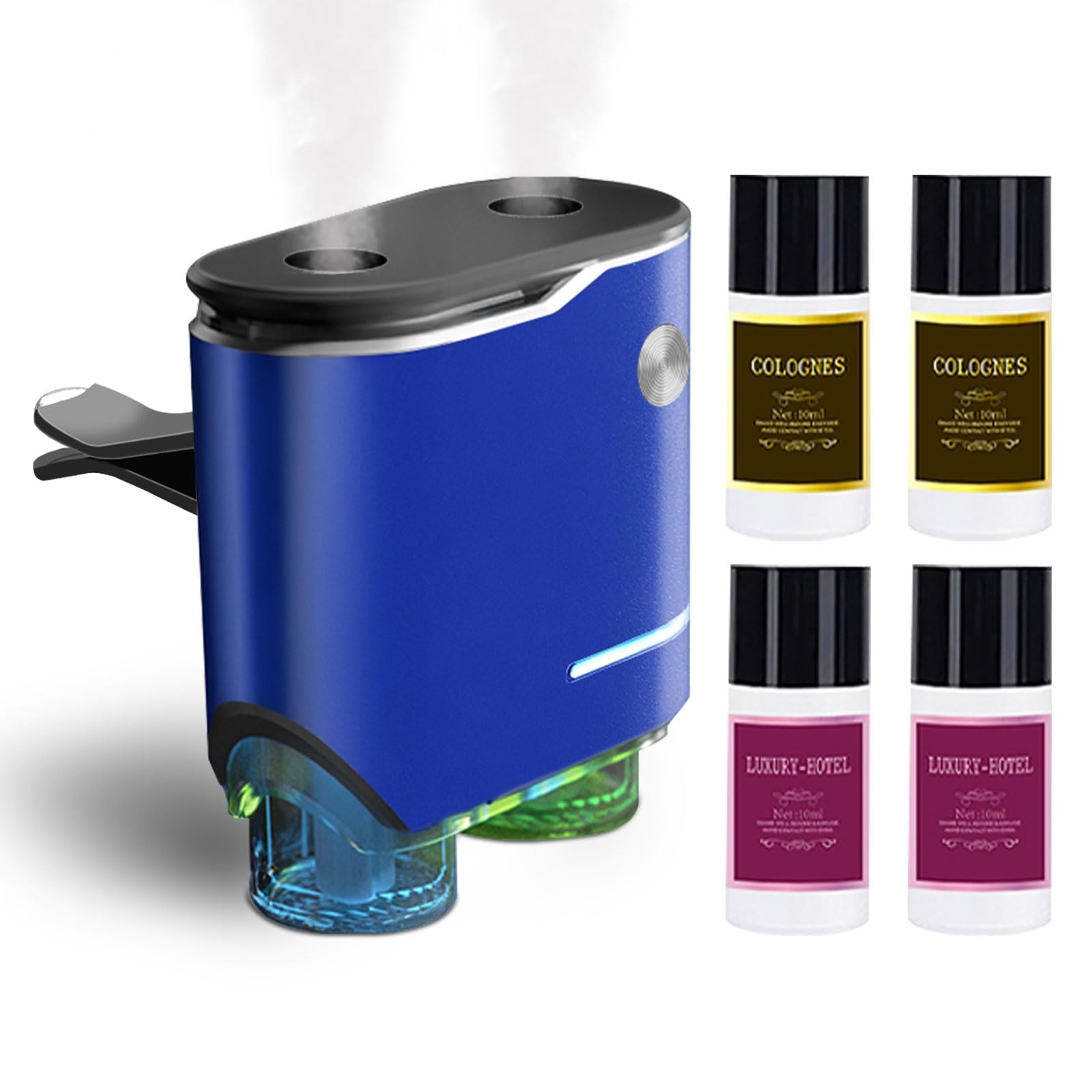 Smart Car Air Fresheners Diffuser with 4pcs 0.11 Fl Oz (Pack of 3), Blue