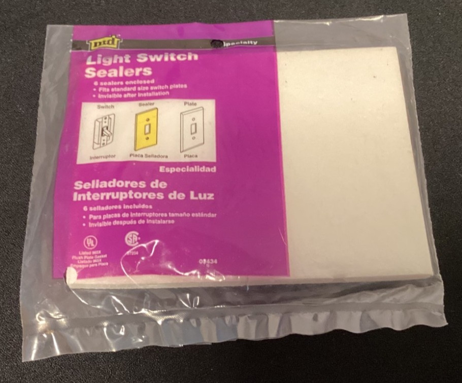 Light Switch Sealers MD Specialty Set 6 Standard Plate Foam Insulation Draft